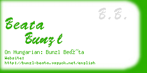 beata bunzl business card